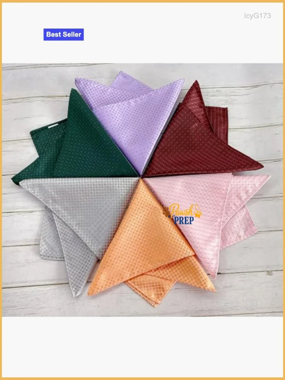 Silk Pocket Square 12x12 Formal Wedding Handkerchief with Gift Box
